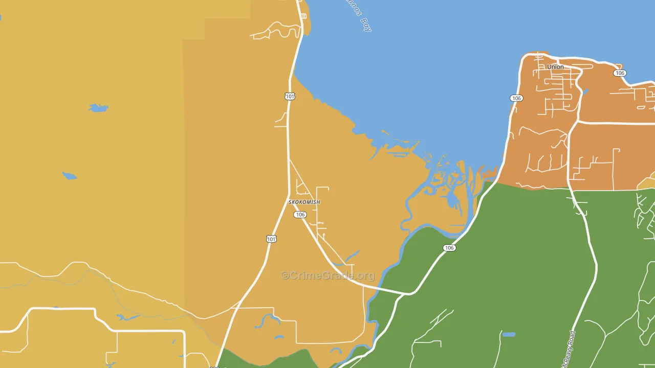 Skokomish, WA Map of Murder Rates