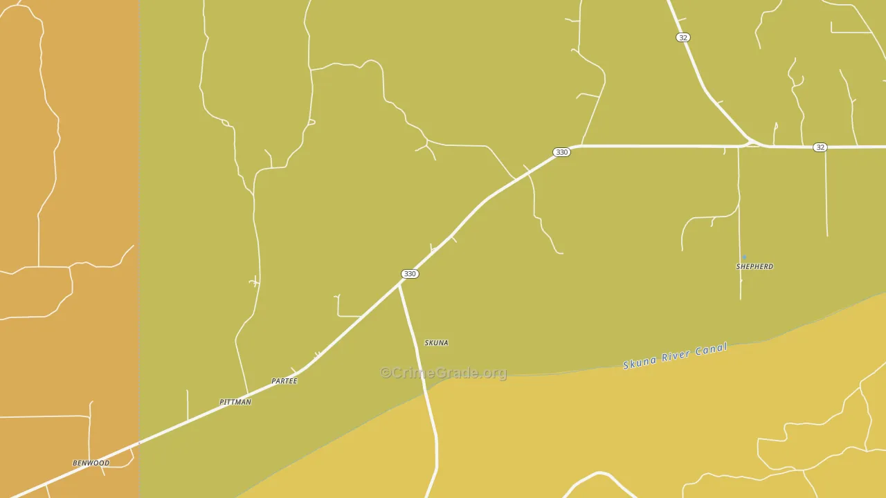 Skuna, MS Map of Murder Rates