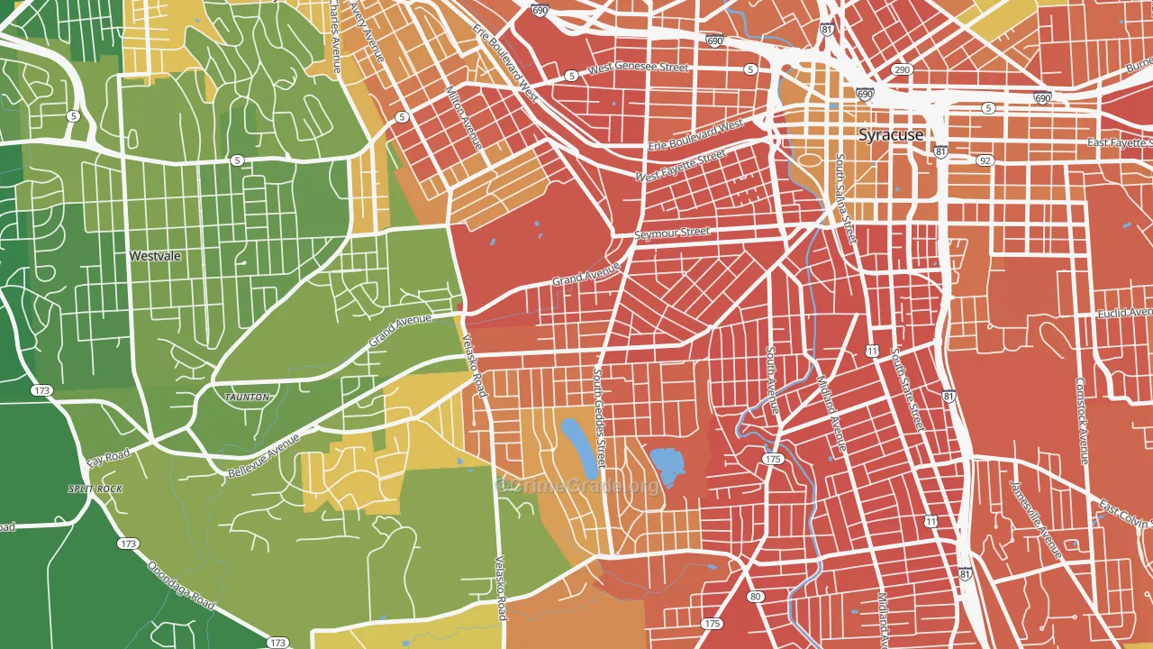 Skunk City, Syracuse, NY Map of Murder Rates