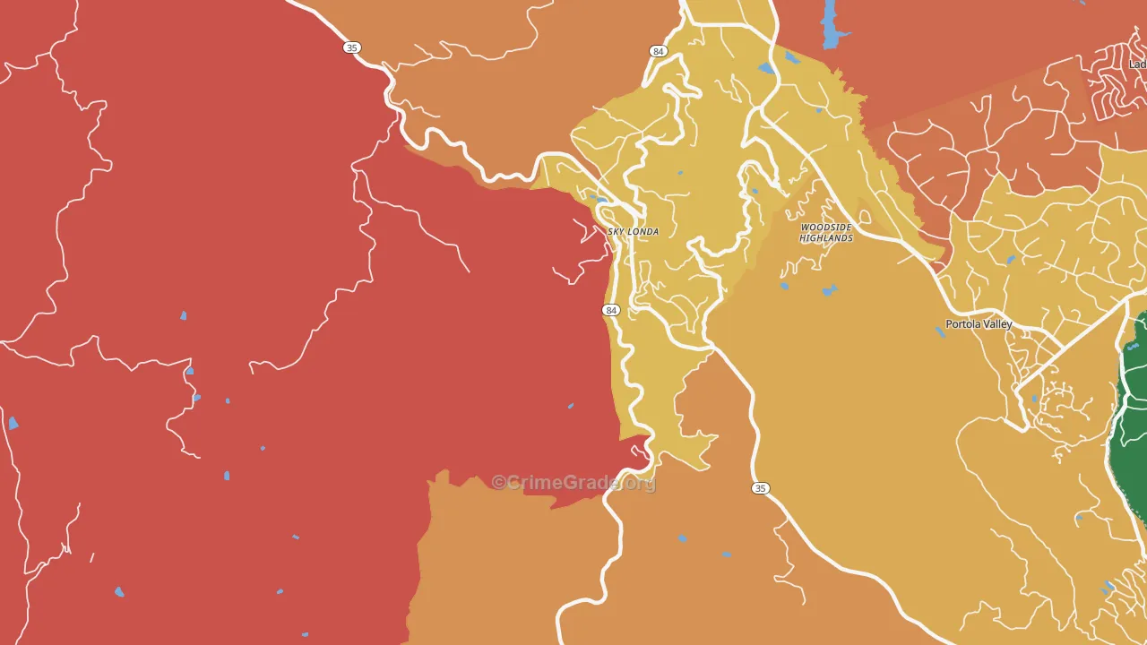Sky Londa, CA Map of Murder Rates