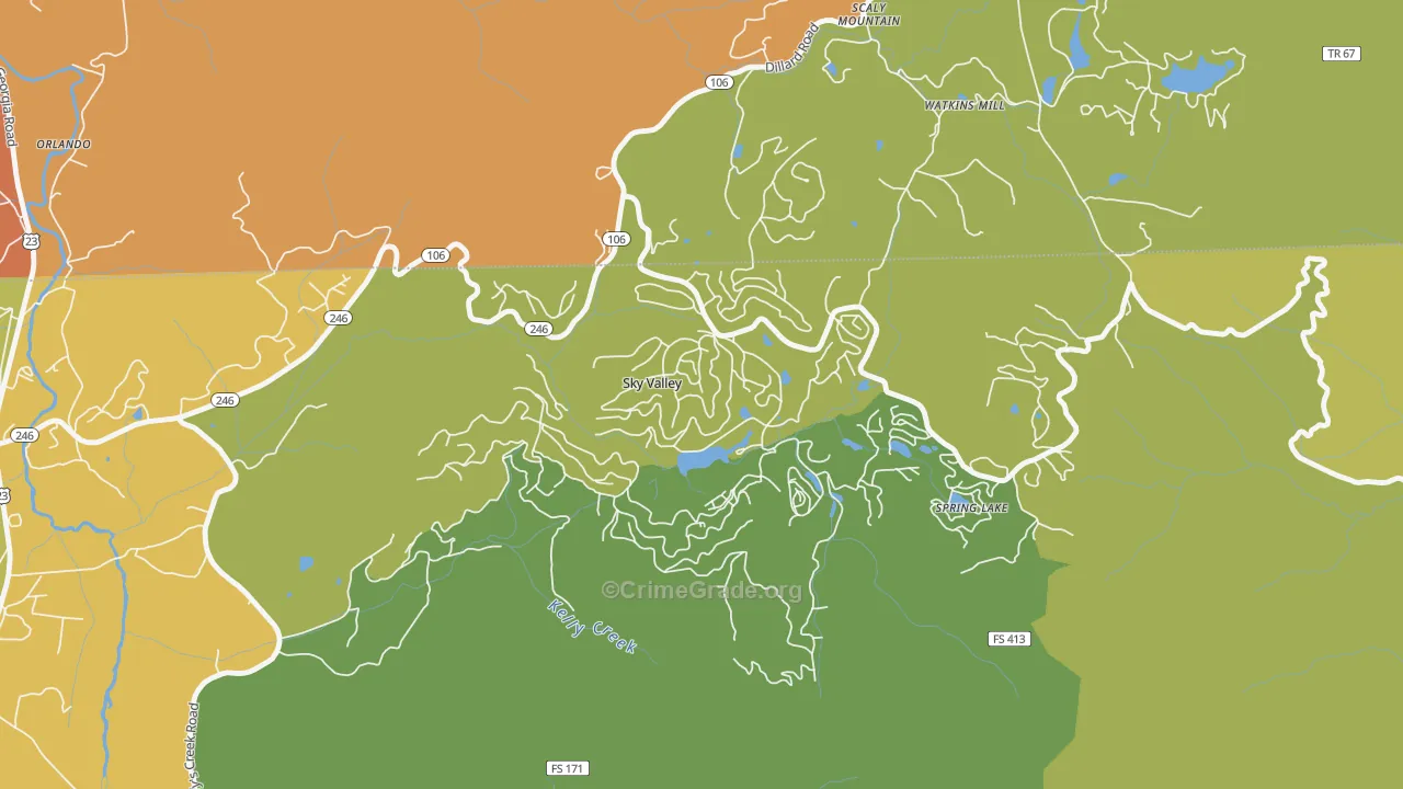 Sky Valley, GA Map of Murder Rates