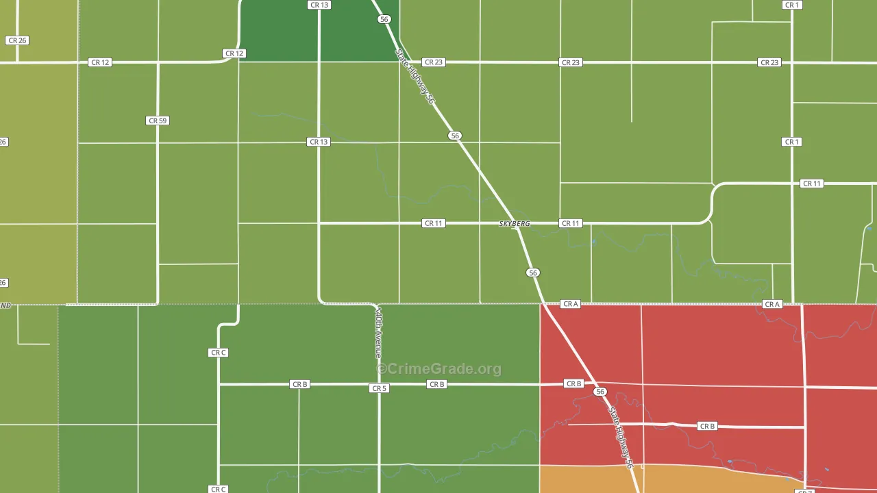 Skyburg, MN Map of Murder Rates