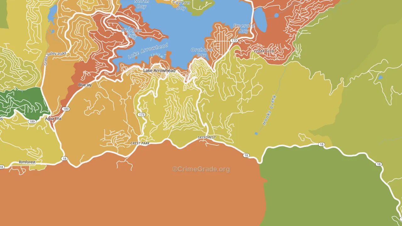 Skyforest, CA Map of Murder Rates