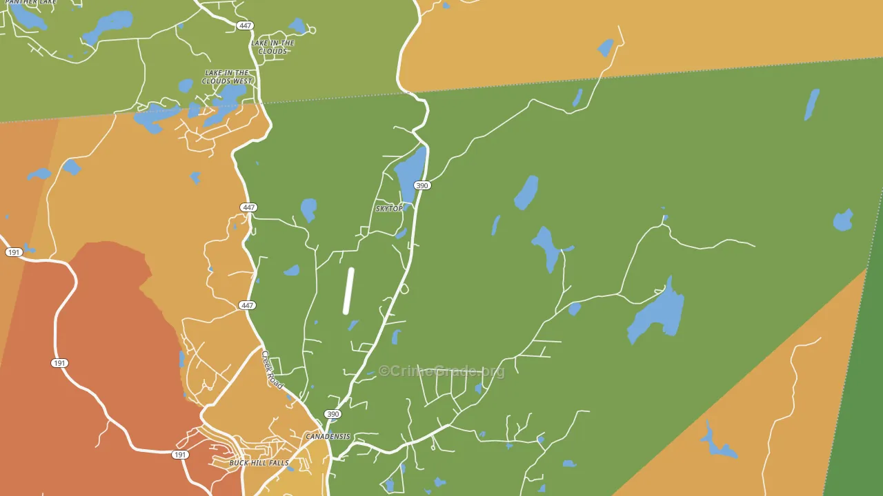 Skytop, PA Map of Murder Rates