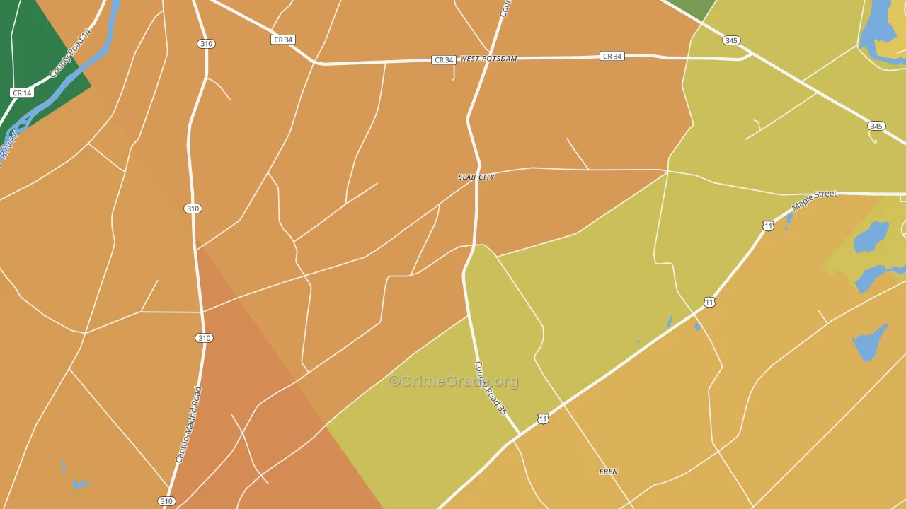 Slab City, NY Map of Murder Rates