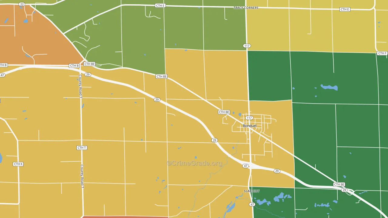 Slab City, WI Map of Murder Rates