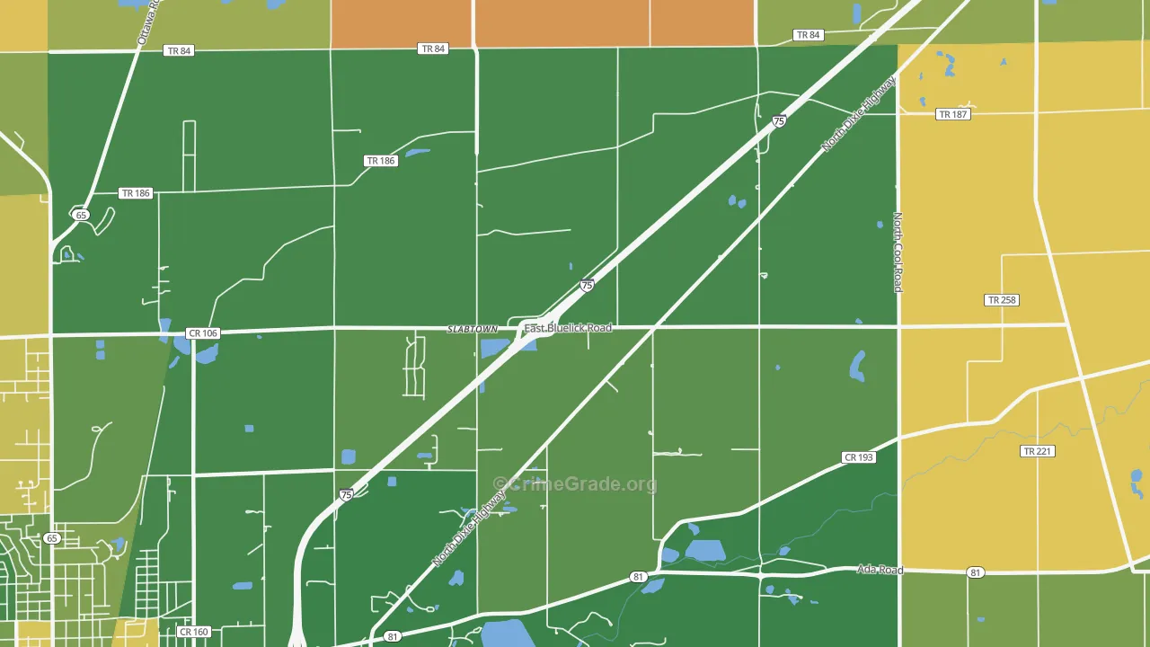 Slabtown, OH Map of Murder Rates