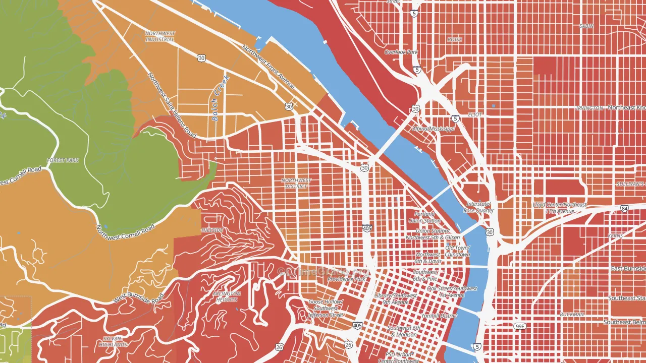 Slabtown, Portland, OR Map of Murder Rates