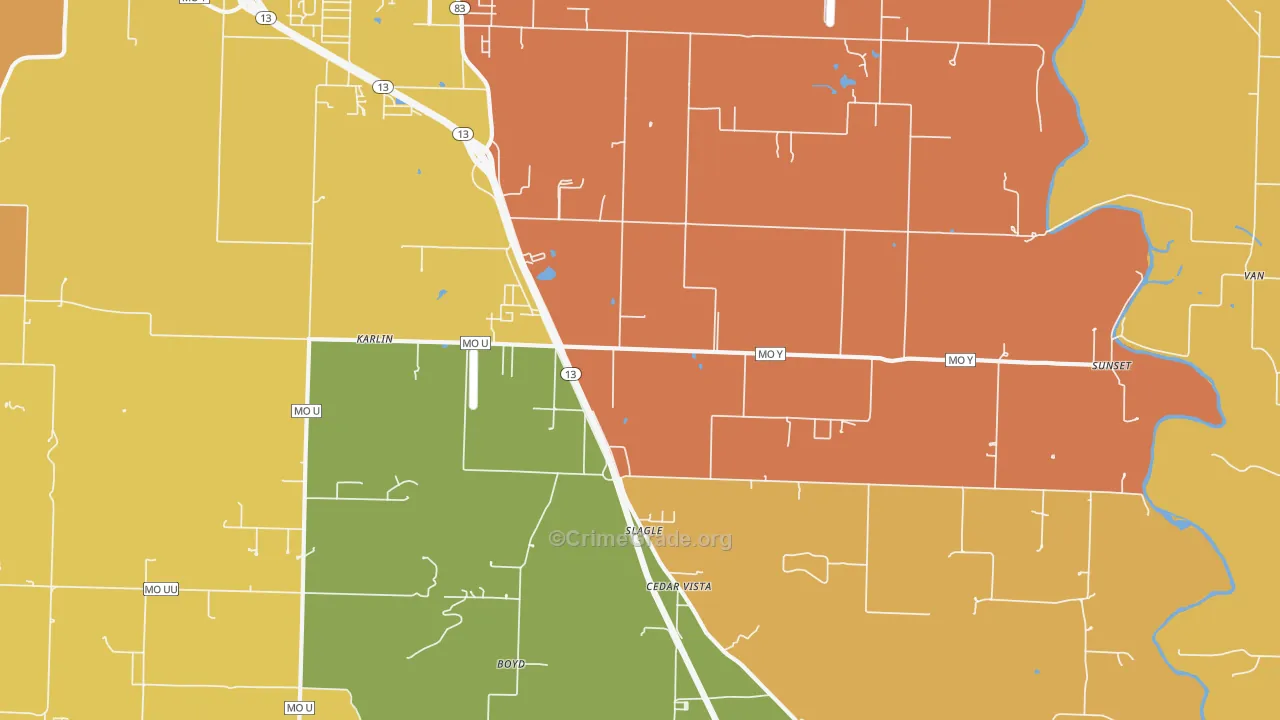 Slagle, MO Map of Murder Rates