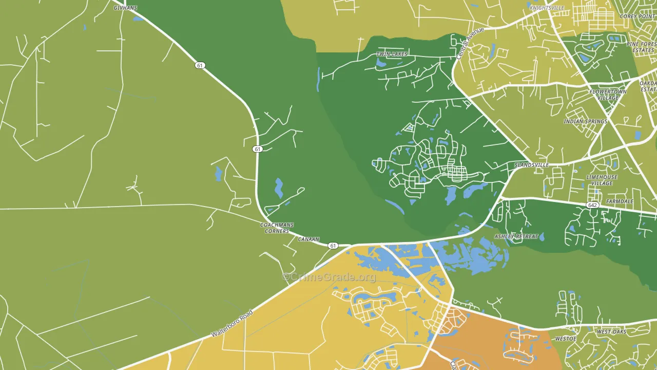 Slandsville, SC Map of Murder Rates
