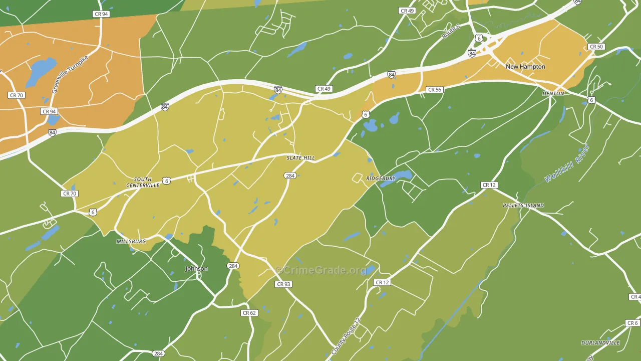 Slate Hill, NY Map of Murder Rates