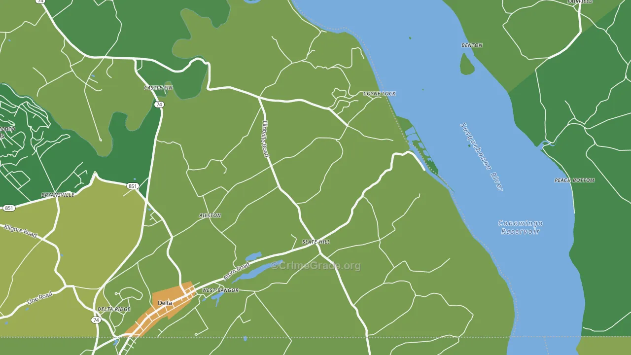 Slate Hill, PA Map of Murder Rates