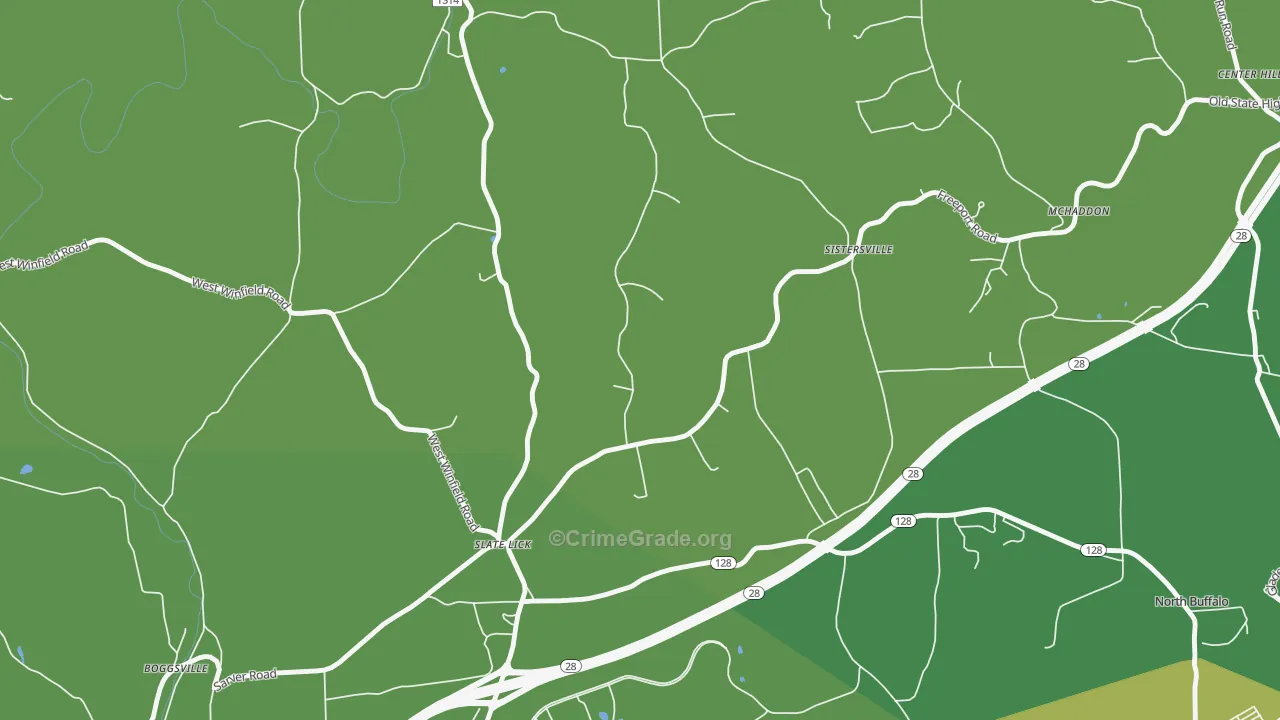 Slate Lick, PA Map of Murder Rates