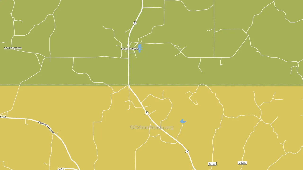 Slate Springs, MS Map of Murder Rates