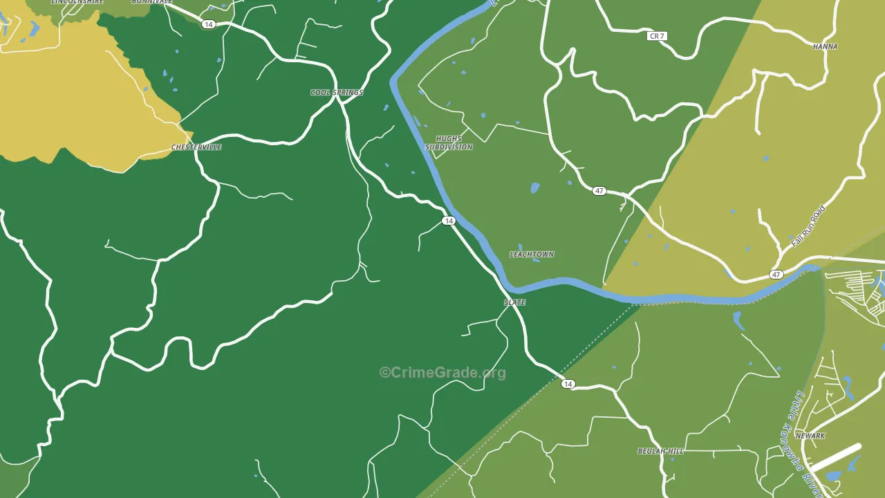 Slate, WV Map of Murder Rates