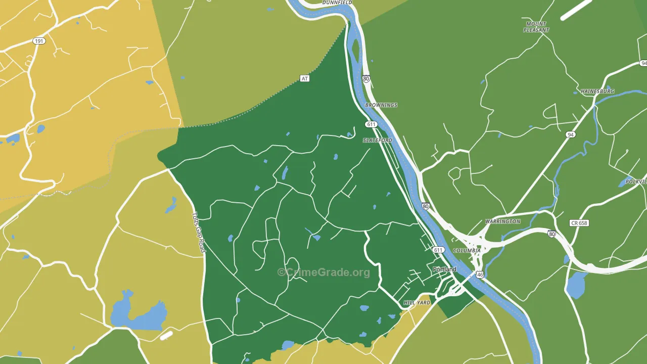 Slateford, PA Map of Murder Rates