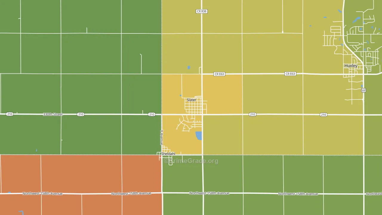 Slater, IA Map of Murder Rates