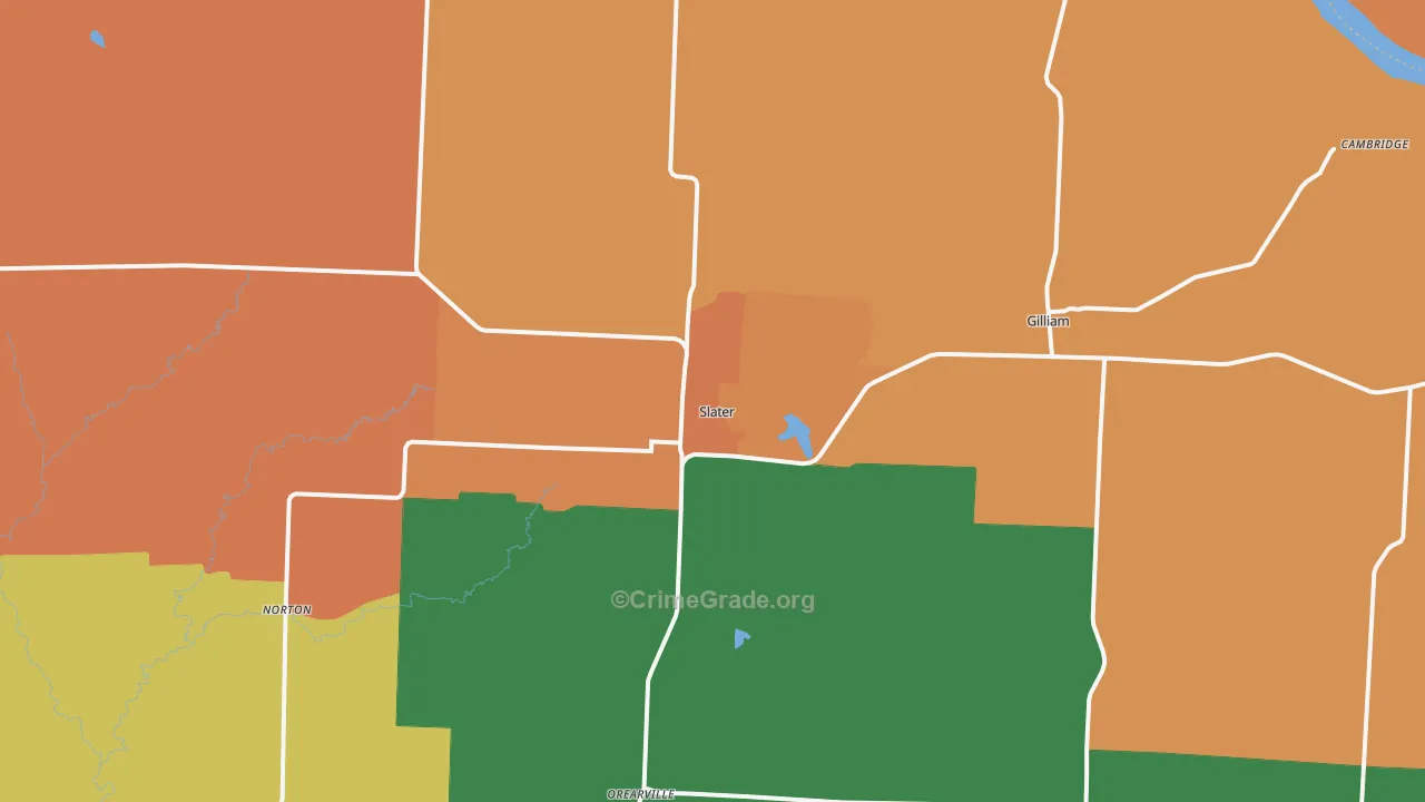 Slater, MO Map of Murder Rates