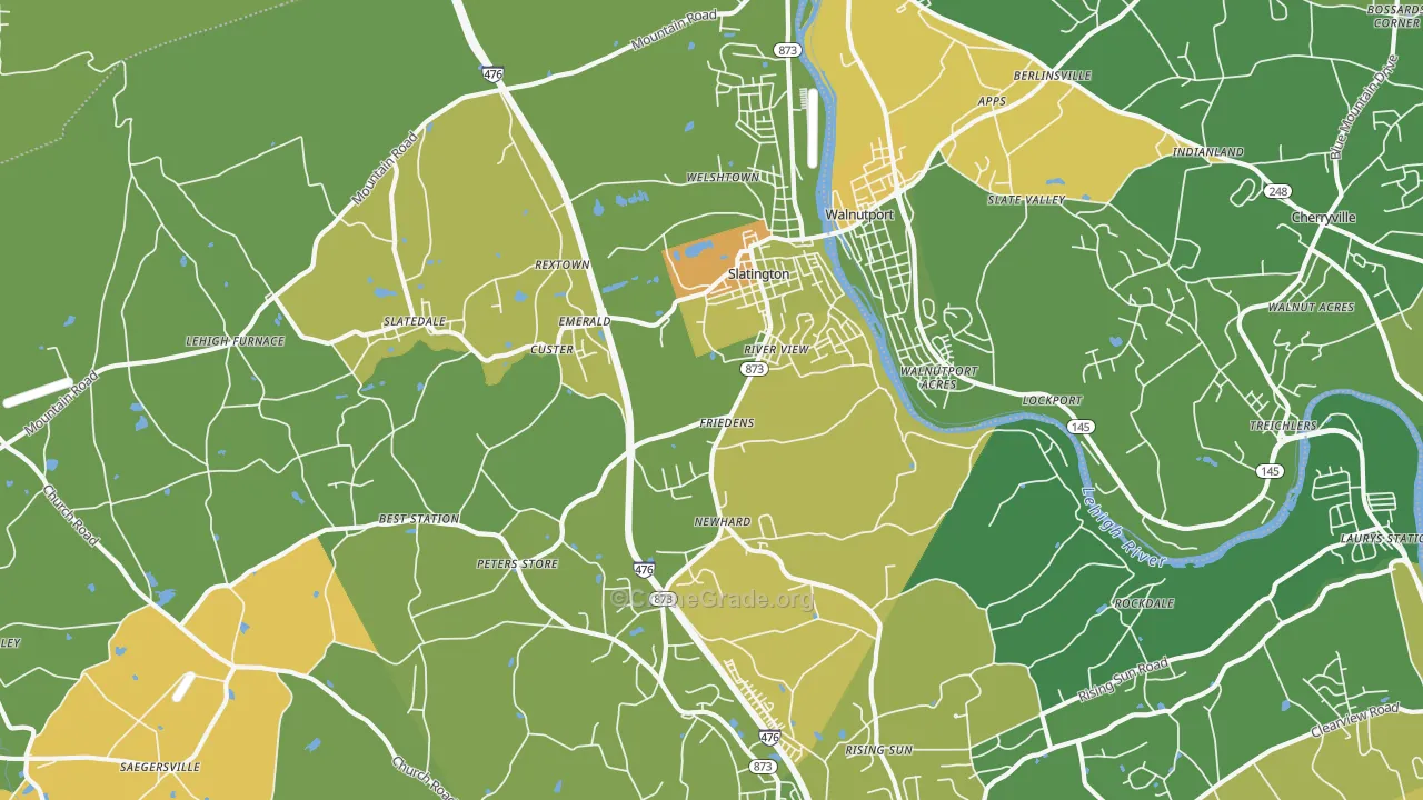 Slatington, PA Map of Murder Rates