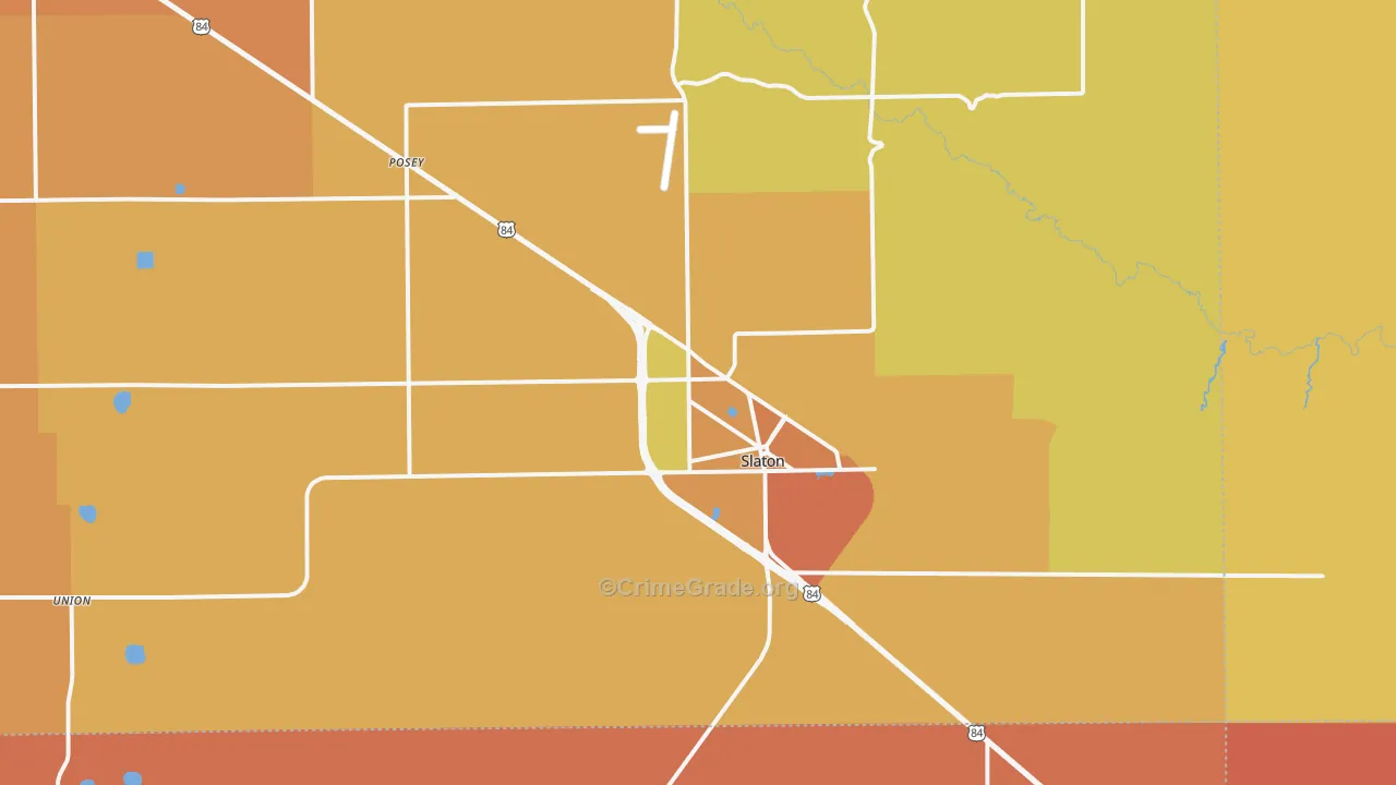 Slaton, TX Map of Murder Rates