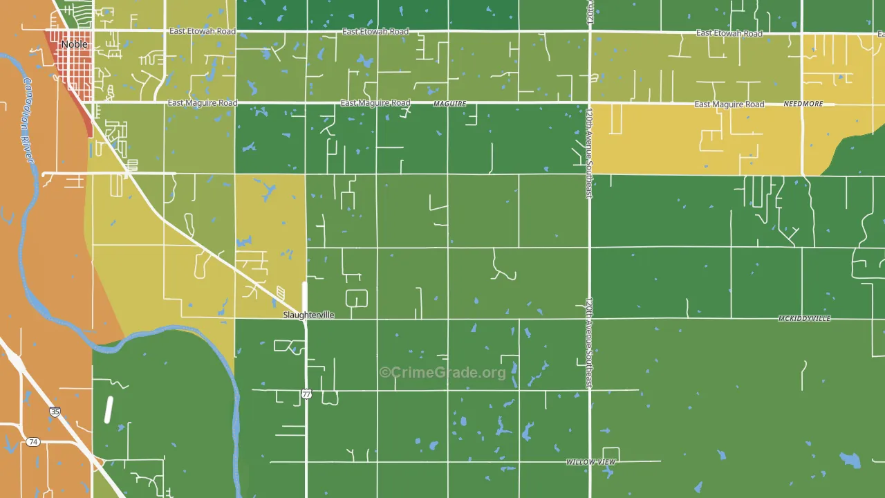 Slaughterville, OK Map of Murder Rates