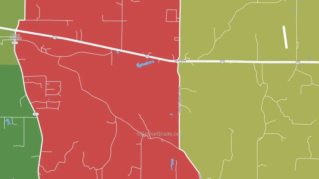 Slayden, MS Map of Murder Rates