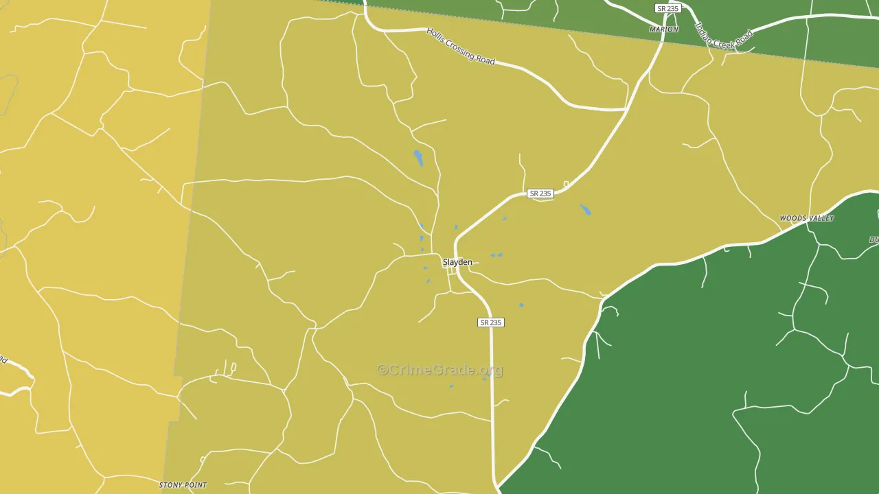 Slayden, TN Map of Murder Rates
