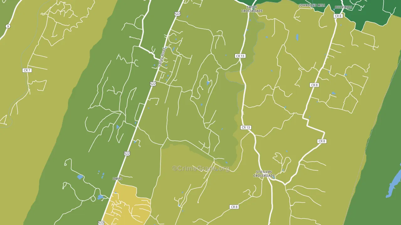 Sleepy Creek, WV Map of Murder Rates