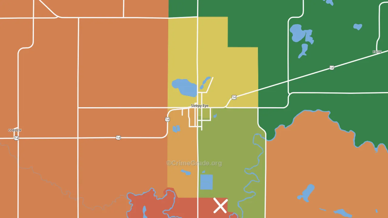 Sleepy Eye, MN Map of Murder Rates