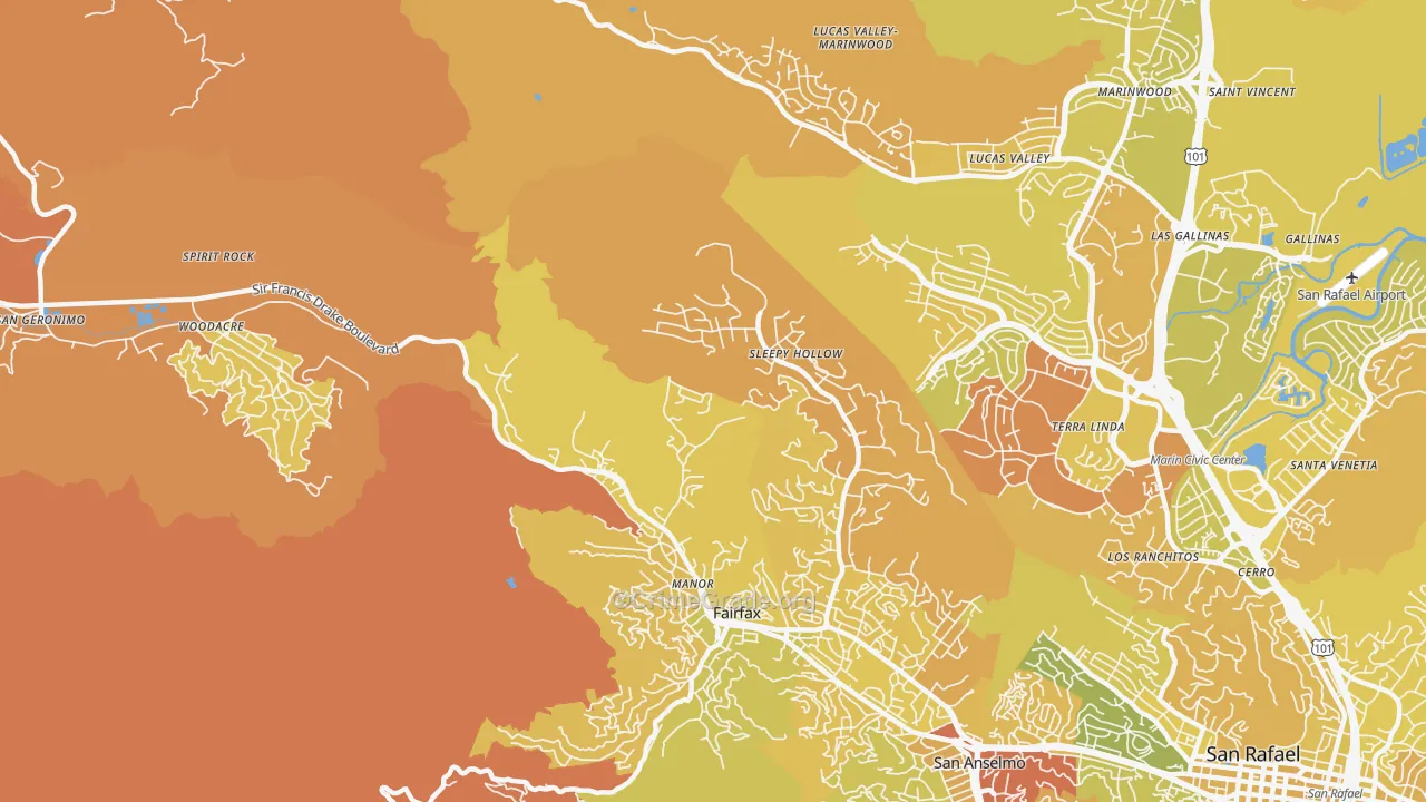 Sleepy Hollow, CA Map of Murder Rates