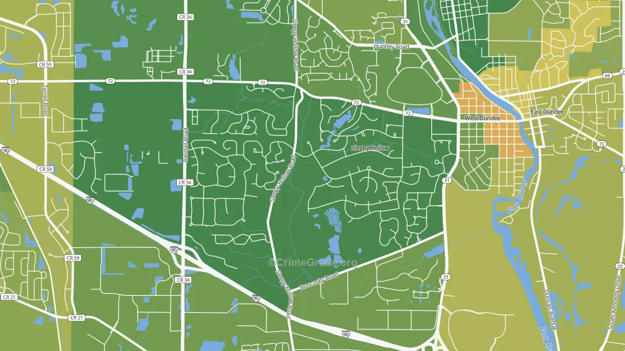 Sleepy Hollow, IL Map of Murder Rates