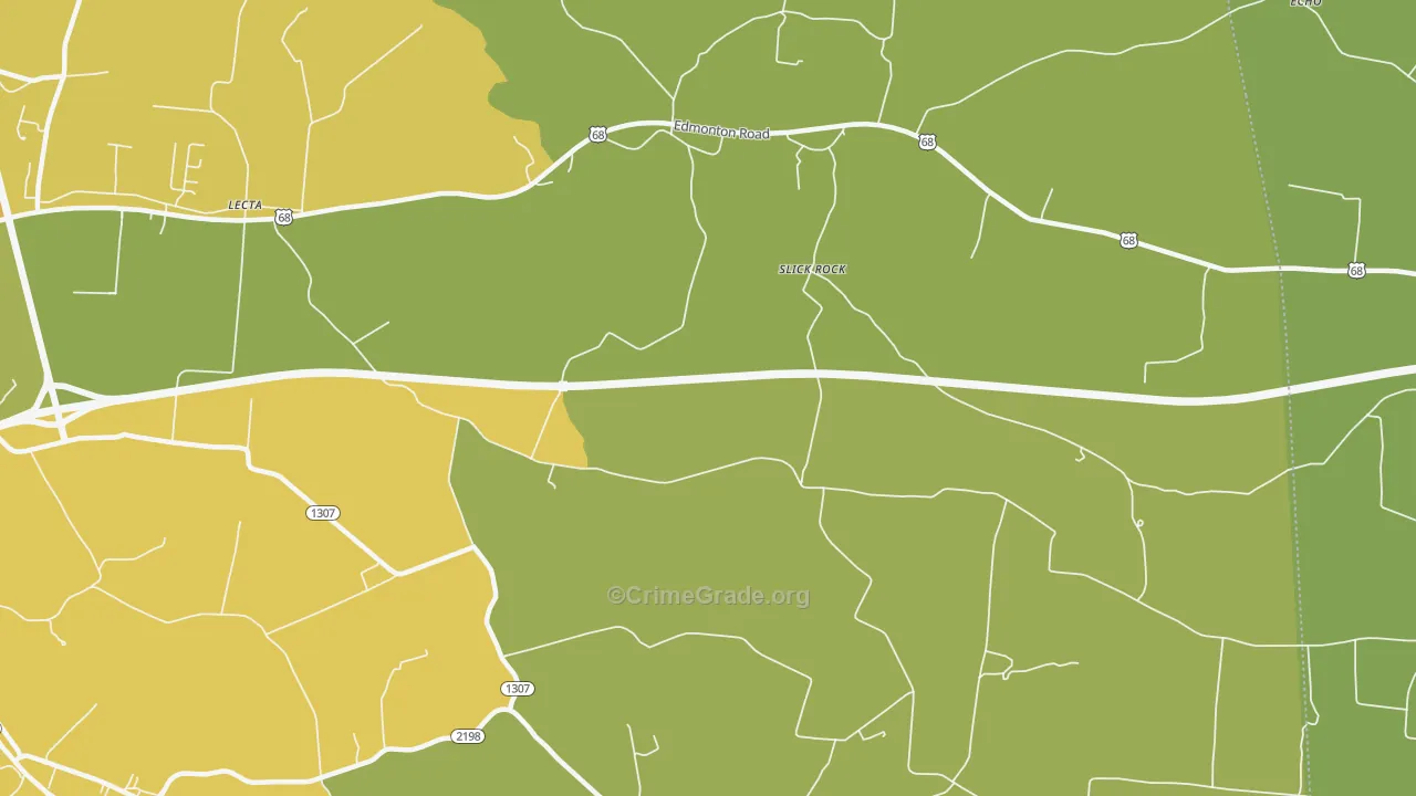 Slick Rock, KY Map of Murder Rates