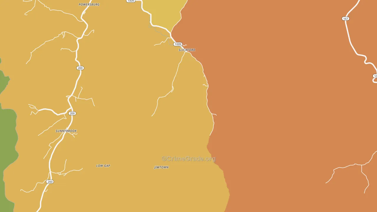 Slickford, KY Map of Murder Rates