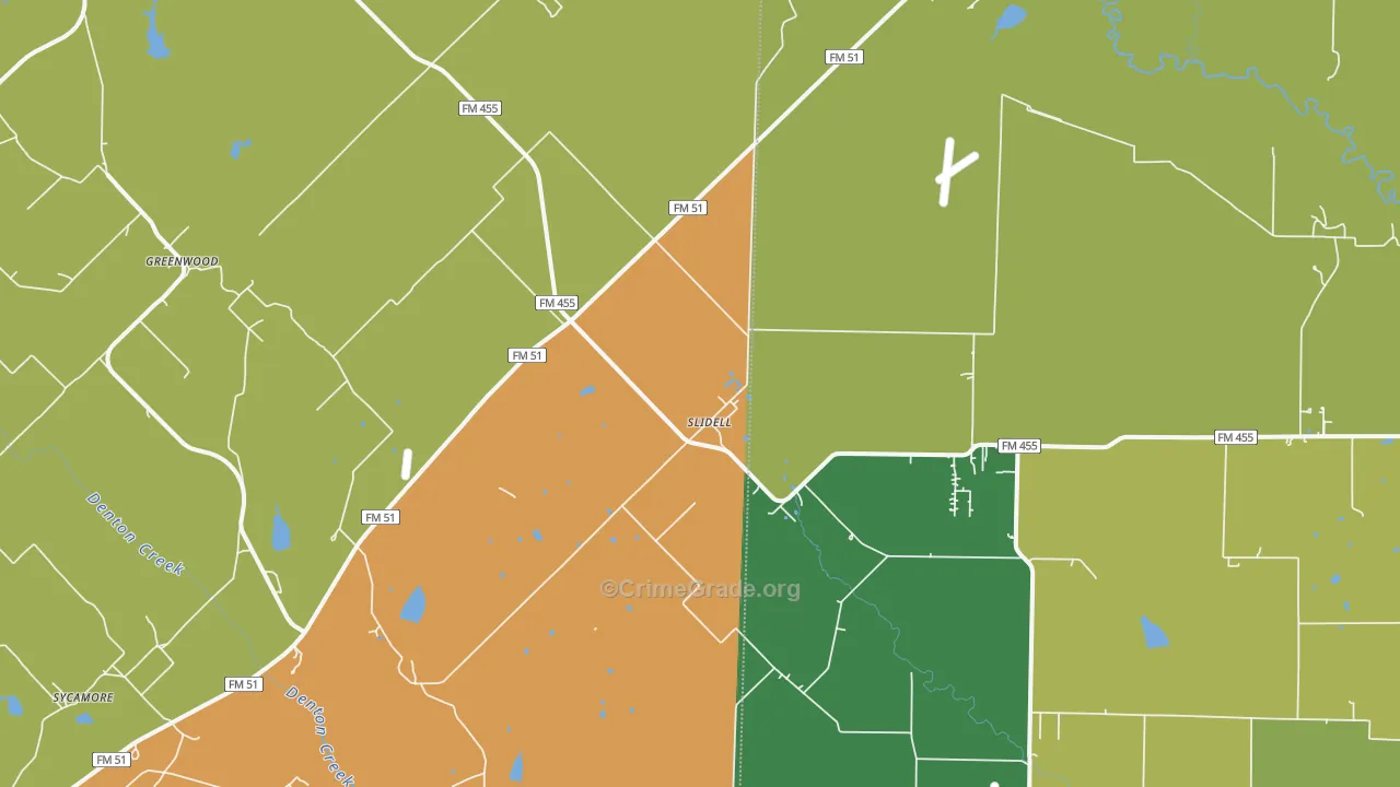 Slidell, TX Map of Murder Rates