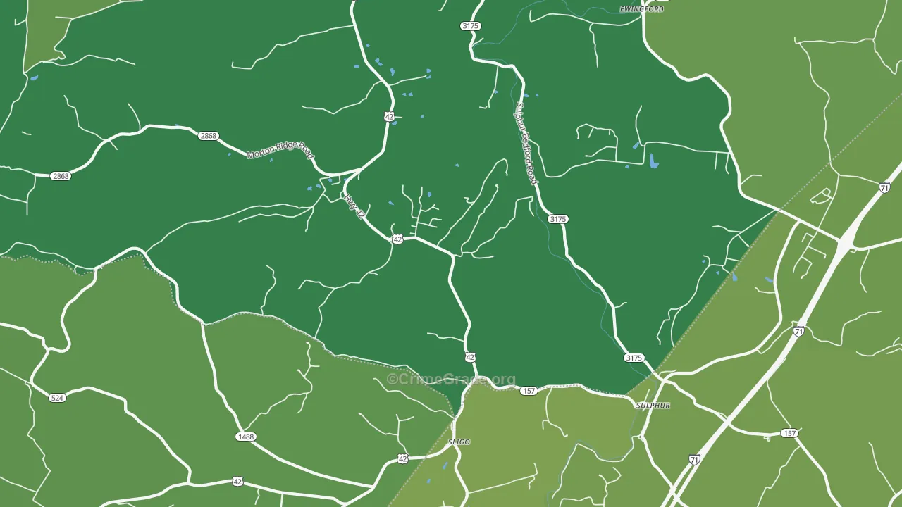 Sligo, KY Map of Murder Rates