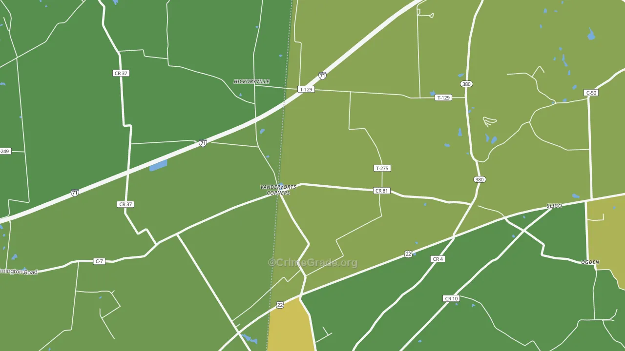 Sligo, OH Map of Murder Rates