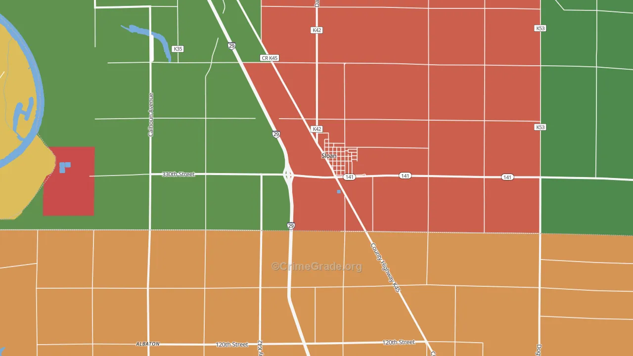 Sloan, IA Map of Murder Rates