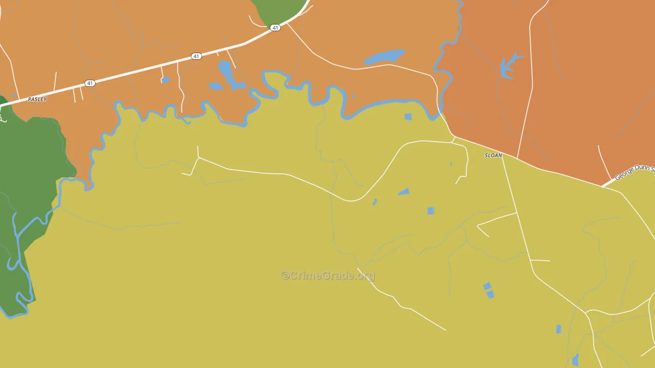 Sloan, NC Map of Murder Rates