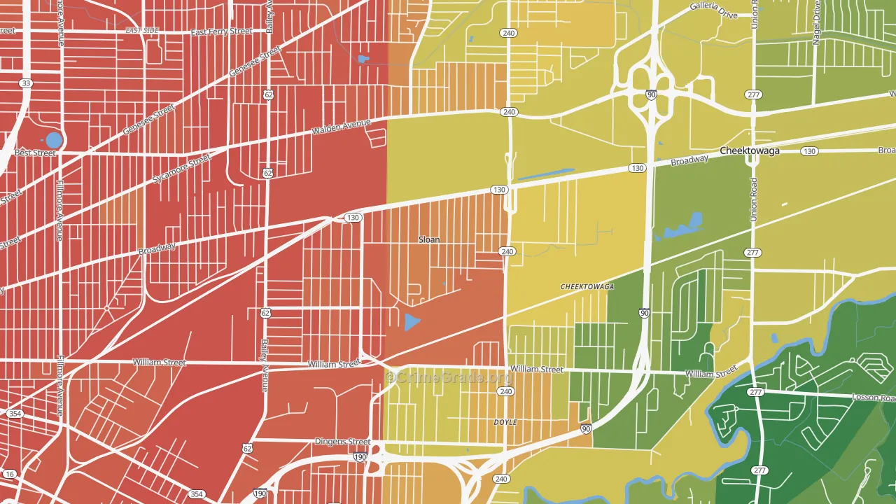 Sloan, NY Map of Murder Rates