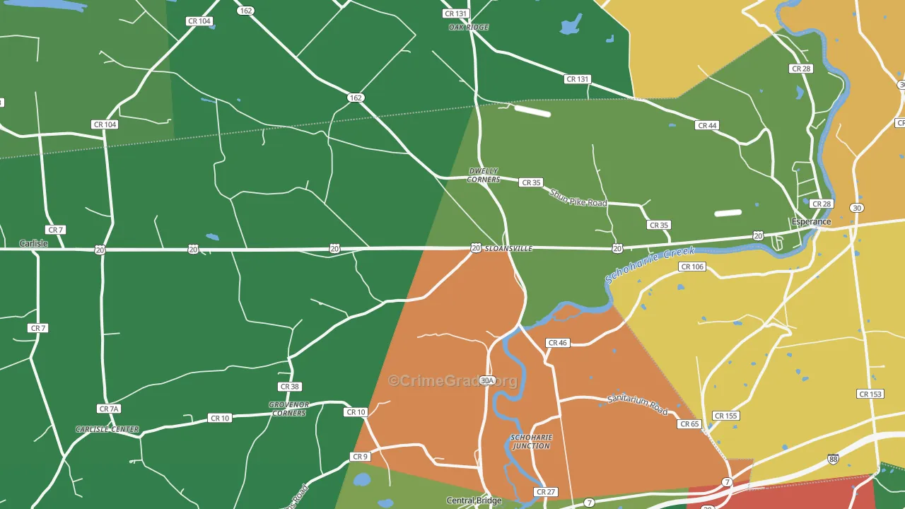 Sloansville, NY Map of Murder Rates