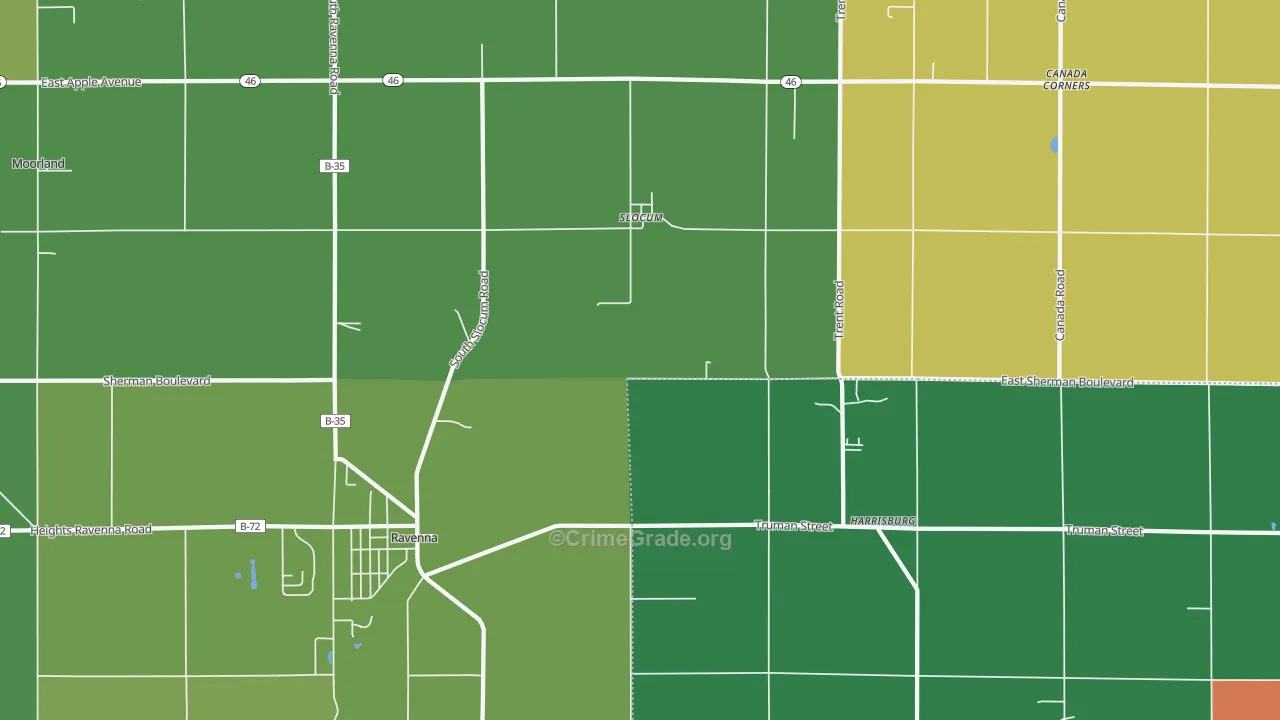 Slocum, MI Map of Murder Rates