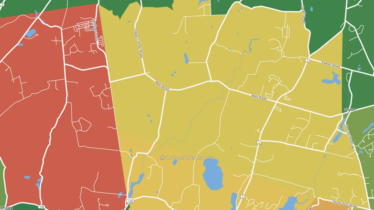 Slocum, RI Map of Murder Rates