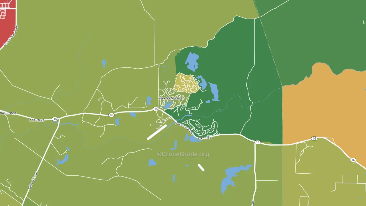 Sloughhouse, CA Map of Murder Rates