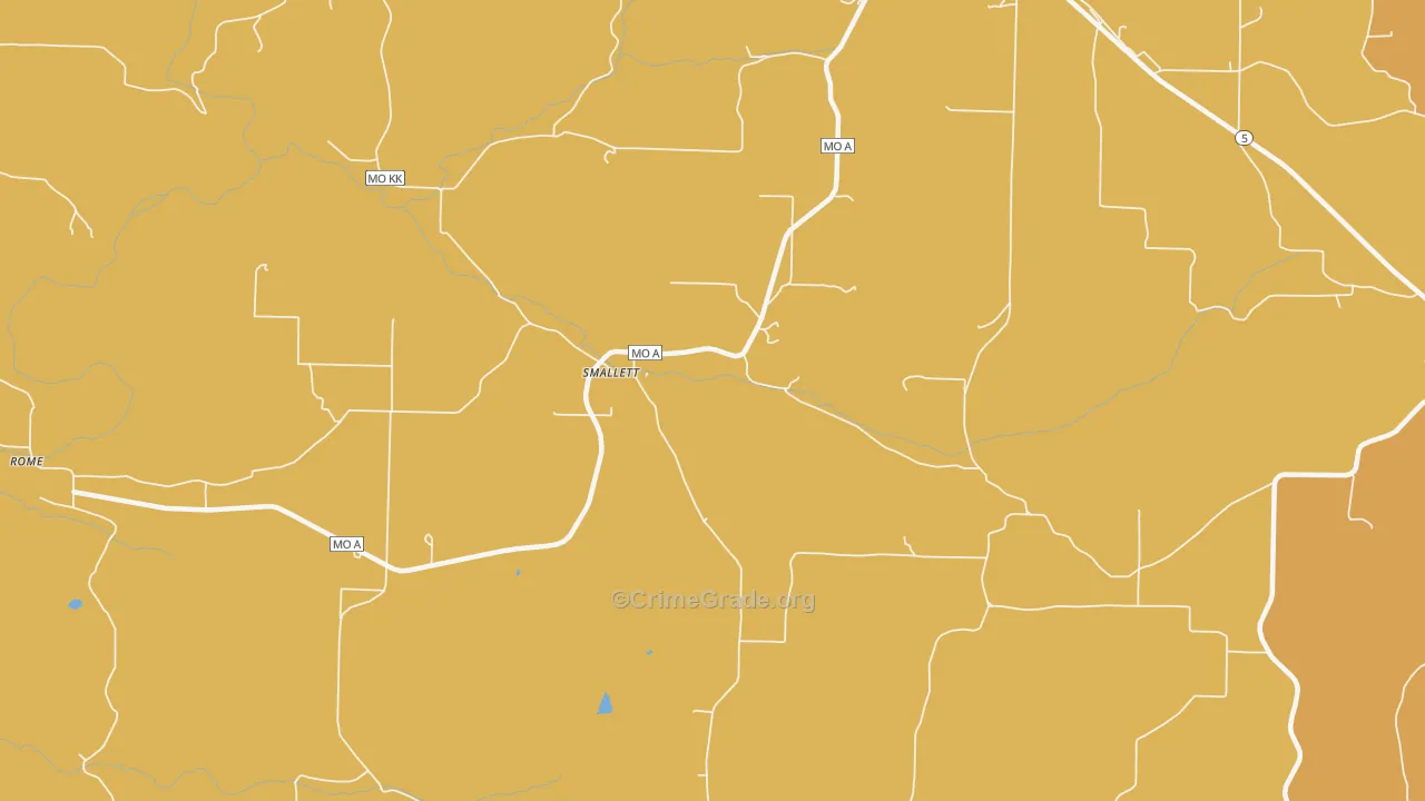 Smallett, MO Map of Murder Rates