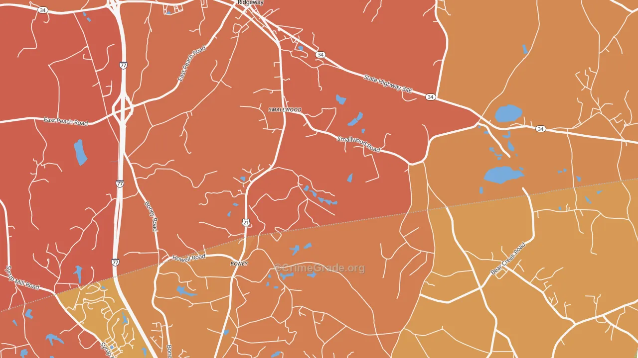 Smallwood, SC Map of Murder Rates