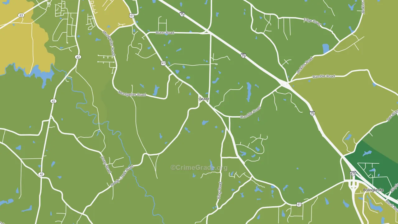 Smarr, GA Map of Murder Rates