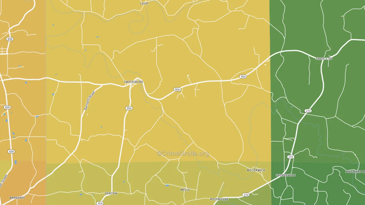 Smicksburg, PA Map of Murder Rates