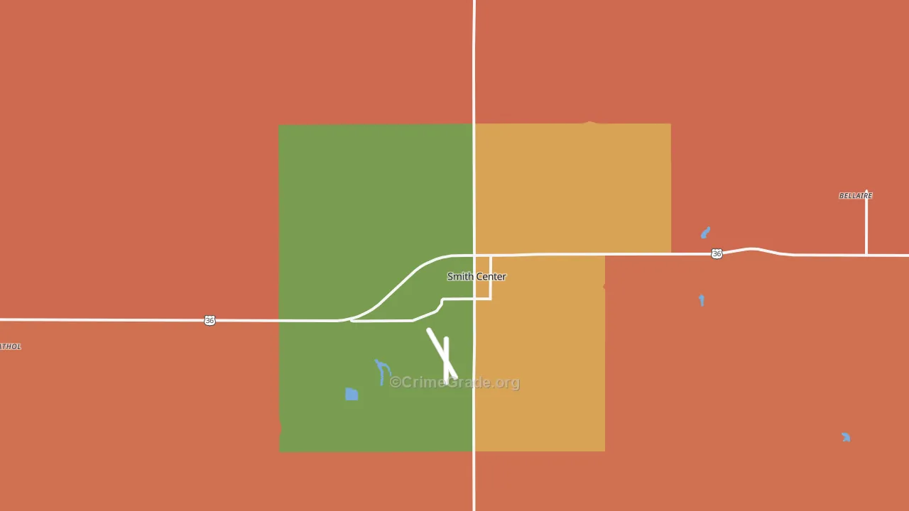 Smith Center, KS Map of Murder Rates