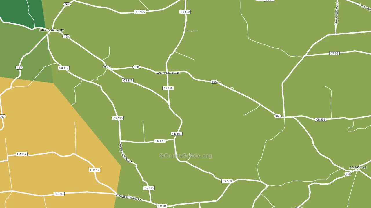 Smith Corners, NY Map of Murder Rates