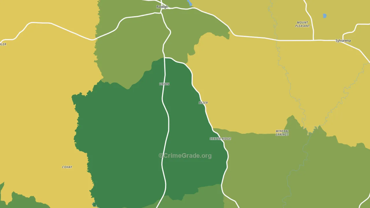 Smith County, MS Map of Murder Rates